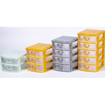 4 layers tabletop drawer plastic storage for organize